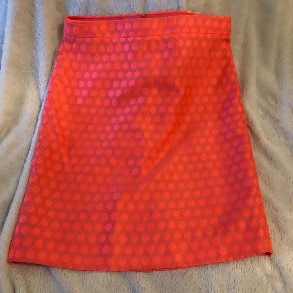 JCrew Neon Coral “The Pencil Skirt”
